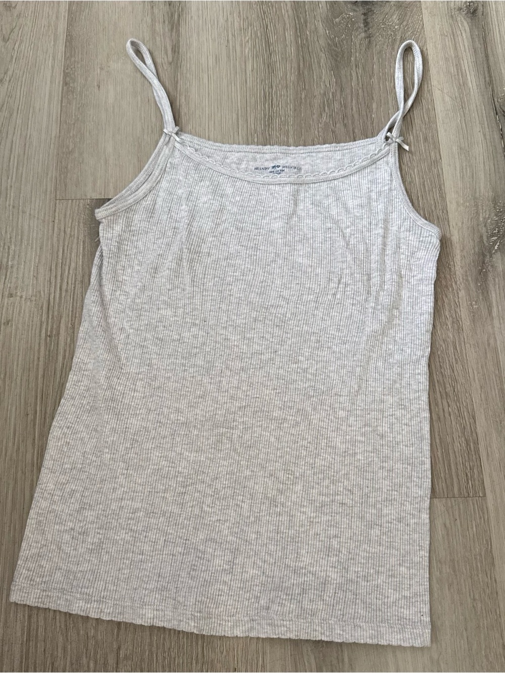 Brandy Melville Light Gray Ribbed Spaghetti Strap Camisole